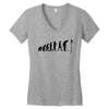 evolution of a golfer mens black golf t shirt top new Women's V-Neck T-Shirt