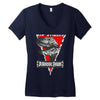 jurassic park raptor natural Women's V-Neck T-Shirt