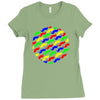 funny girly colorful patterns mustaches Ladies Fitted T-Shirt