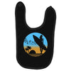 beach surfer silhouette birds sand waves palm Baby Bibs
