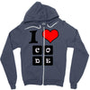 i love code Zipper Hoodie