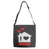 new i love house Adjustable Strap Totes
