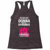 Donna And Dynamos White Letter Racerback Tank