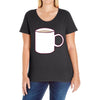 glass and coffee Ladies Curvy T-Shirt