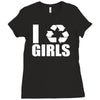 i recycle girls  funny Ladies Fitted T-Shirt