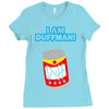 i am duff man homer cult funny retro Ladies Fitted T-Shirt