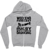 weekend rugby forecast beer pub drink Zipper Hoodie
