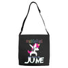 unicorns are born in june Adjustable Strap Totes