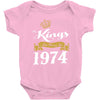 kings are born in 1974 Baby Onesie