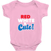 red white and cute Baby Onesie