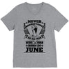 Never Underestimate Old Man Who Was Born June V-Neck Tee
