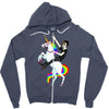 unicorn and human best friends Zipper Hoodie