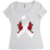 lung cancer white ribbon Women's Triblend Scoop T-shirt
