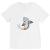fish color V-Neck Tee