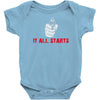 it all starts Baby Bodysuit