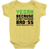 vegan because plant powered badass was not an offical tittle black Baby Bodysuit
