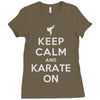 keep calm and karate on Ladies Fitted T-Shirt