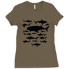 shark chart light blue t shirt Ladies Fitted T-Shirt