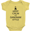 keep calm and gangnam style black t shirt Baby Onesie