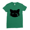 sad cat Ladies Fitted T-Shirt