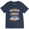 Super Cool Grandson Of A Freaking Awesome Mother V-Neck Tee