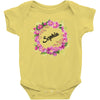 Floral Baby Name Baby Bodysuit