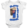 sloth loves chunk Baby Bodysuit