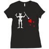 blackbeard's flag pirate edward teach Ladies Fitted T-Shirt