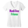 mardi gras princess Women's V-Neck T-Shirt