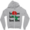Love Rose Zipper Hoodie