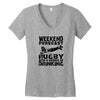 weekend rugby forecast beer pub drink Women's V-Neck T-Shirt