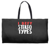 i defy stereotypes Weekender Totes