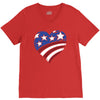 disstressed america flag heart V-Neck Tee