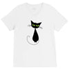 black cat idiot V-Neck Tee