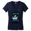 Never Underestimate A Man Who Watches Lost in Space And Was Born in De Women's V-Neck T-Shirt