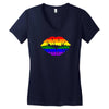 lips  rainbow lgbt gay culture Women's V-Neck T-Shirt