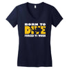 born to dive forced to work Women's V-Neck T-Shirt