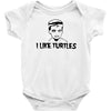 i like turtles t shirt s m l xl 2xl 3xl funny zombie kid humor geeky n Baby Onesie