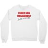under new management just married mens black wedding present husband t Crewneck Sweatshirt