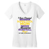 I Never Dreamed I'd Grow Up To Be A Super Cool Mom Of A Freaking Aweso Women's V-Neck T-Shirt