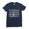 cat command Ladies Fitted T-Shirt