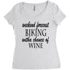weekend forecast biking with a change of wine Women's Triblend Scoop T-shirt