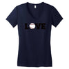 love baseball Women's V-Neck T-Shirt