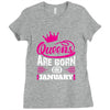 Queens Are Born in January Ladies Fitted T-Shirt