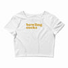 bowling sucks bowl team league club funny geek nerd sport pin tee shir Crop Top
