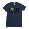 i love my soldier regular camouflage Ladies Fitted T-Shirt