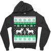 reindeer christmas ugly sweater Zipper Hoodie