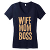 wife mom boss Women's V-Neck T-Shirt