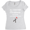 all i want for christmas is a cure carcinoid cancer Women's Triblend Scoop T-shirt
