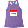title of day of the week sunday thursday day of the week Racerback Tank